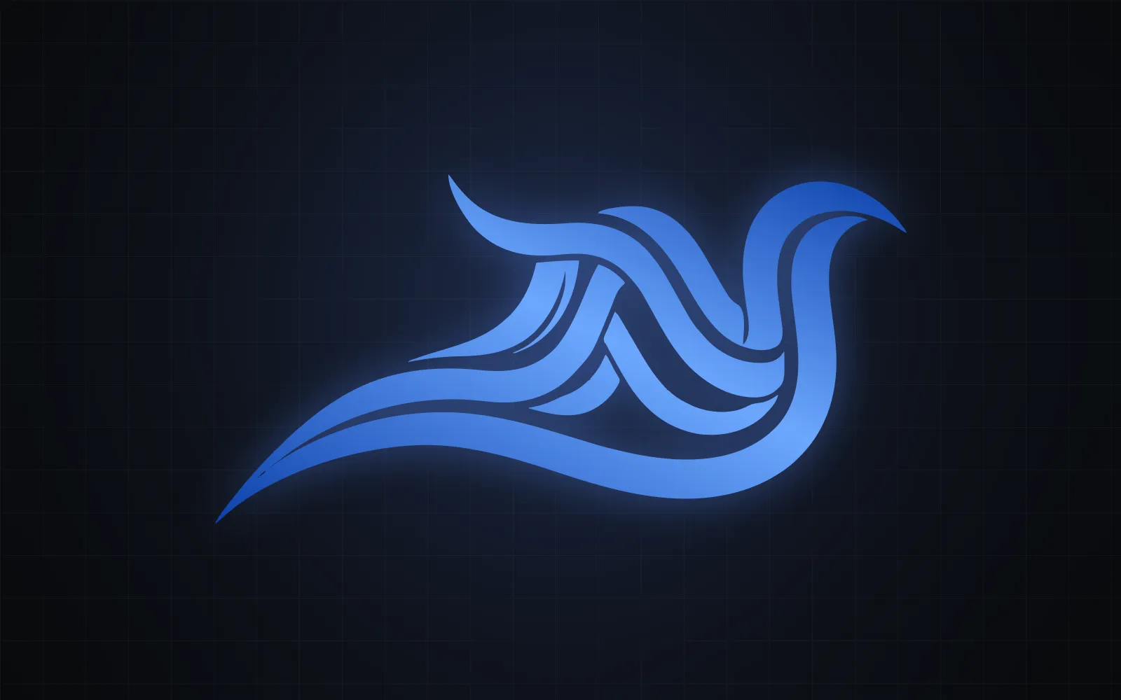 Le logo de NGASSAKI-NDZA, un entrelacs bleu en dégradé, sur fond sombre